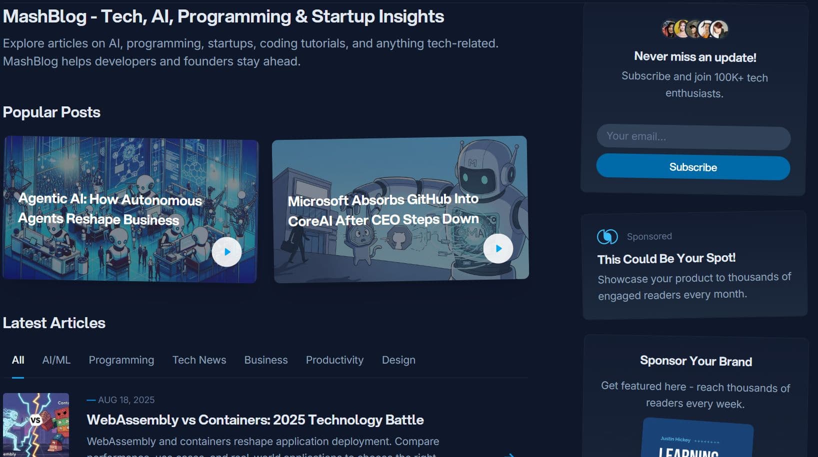 MashBlog screenshot 1