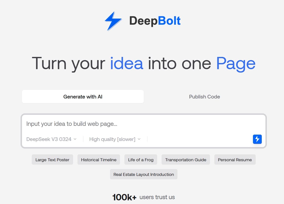 DeepBolt screenshot 1