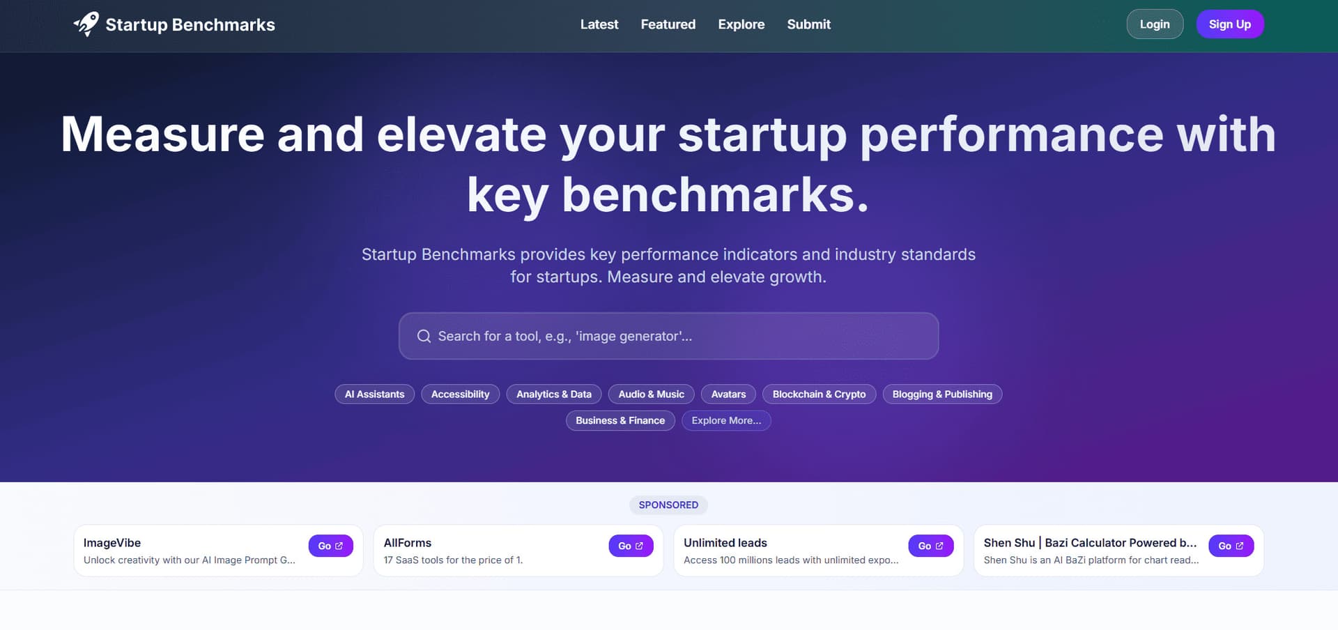 Startup Benchmarks screenshot 1