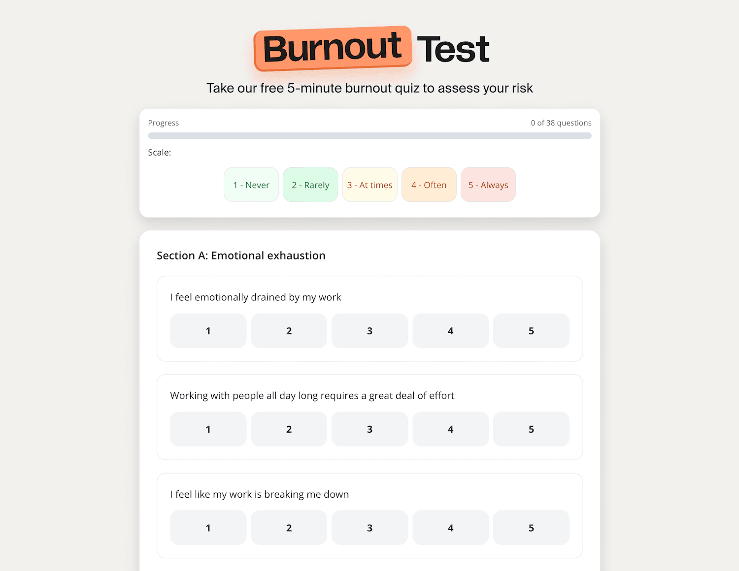 TripleTen Burnout Test screenshot 1
